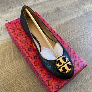 NIB Tory Burch Claire Ballet Flat Tumbled Leather 7.5